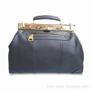 Real Leather Duffel Bag, Metal Clip for Closure, OEM and ODM Orders Accepted